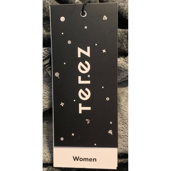 Terez Women Gray Sweater Jacket Top Large Short Sleeve Cut Out Asymmetrical New - Picture 10 of 11